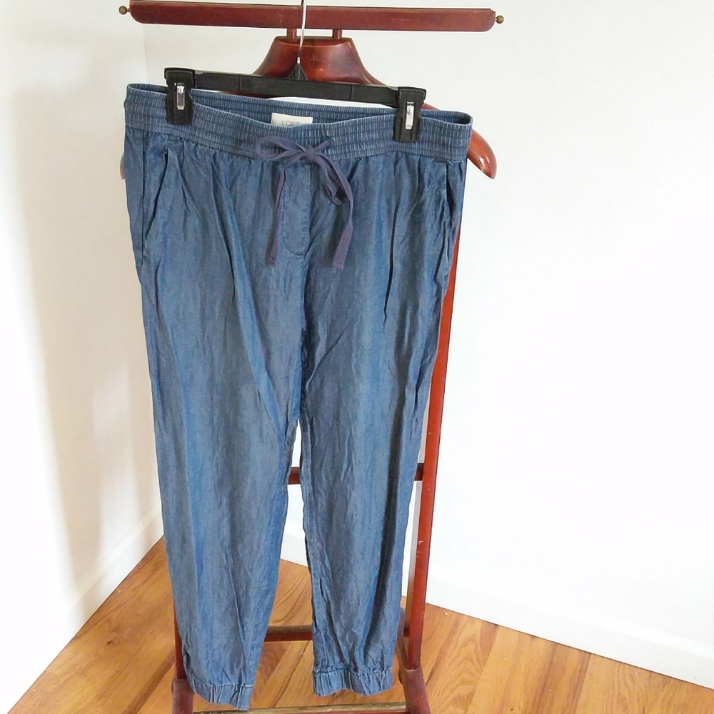 Anne Taylor Loft 7/8 Chambray Jogger